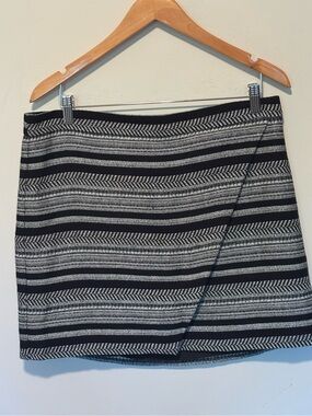J. Crew Black and White Striped Mini Skirt